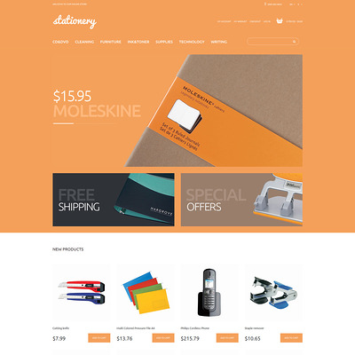 Stationery Store Magento Theme (Magento theme for office supplies and stationery) Item Picture