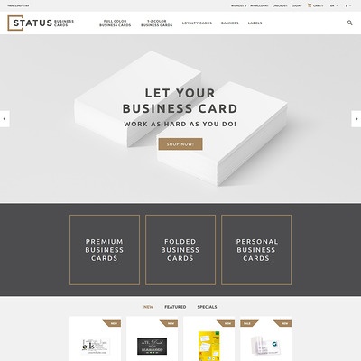 Status OpenCart Template (OpenCart theme for stationery, business cards, and office supplies) Item Picture