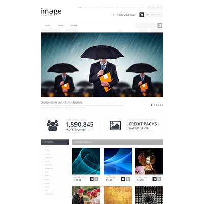 Stock Photo Responsive OpenCart Template (OpenCart theme for stock photo stores) Item Picture