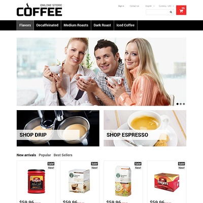 Strong Coffee PrestaShop Theme (PrestaShop theme for tea and coffee) Item Picture