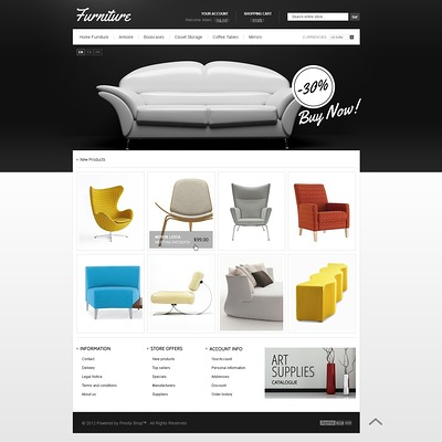 Stylish Furniture PrestaShop Theme (PrestaShop theme for furniture stores) Item Picture