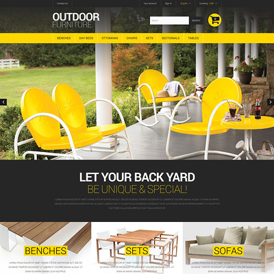 Stylish Outdoor Furniture PrestaShop Theme (PrestaShop theme for furniture stores) Item Picture