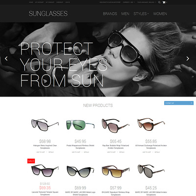 Sunglasses Shop Magento Theme (Magento theme for selling sunglasses) Item Picture