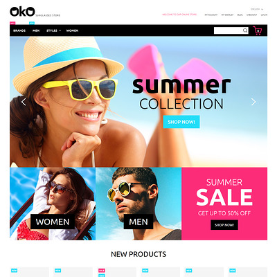 Sunglasses Shop Magento Theme (Magento theme for selling sunglasses) Item Picture