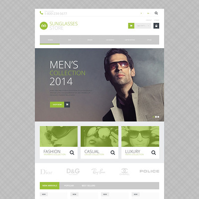 Sunglasses Shop PrestaShop Theme (PrestaShop theme for sunglasses and eyewear) Item Picture