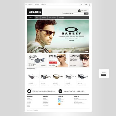 Sunglasses Store PrestaShop Theme (PrestaShop theme for sunglasses and eyewear) Item Picture
