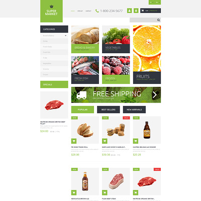 Supermarket Template PrestaShop Theme (PrestaShop theme for food stores) Item Picture