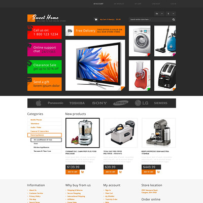 Sweet Home Magento Theme (Magento theme for electronics stores) Item Picture