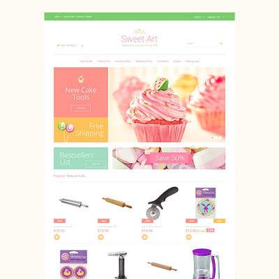 Sweet Tooth PrestaShop Theme (PrestaShop theme for housewares and kitchen supplies) Item Picture