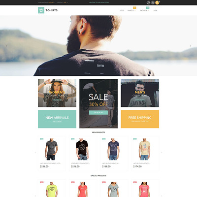 T-Shirts Magento Theme (Magento theme for mens and womens clothing) Item Picture