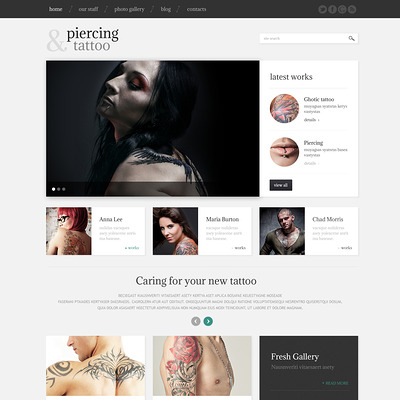 Tattoo Beauty Salon WordPress Theme (WordPress theme for tattoo studios) Item Picture