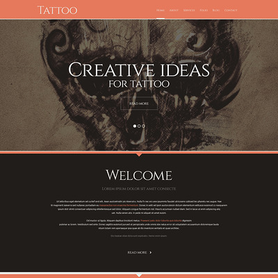 Tattoo Salon Responsive WordPress Theme (WordPress theme for tattoo studios) Item Picture