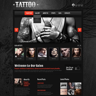 Tattoo Salon WordPress Theme (WordPress theme for tattoo studios) Item Picture