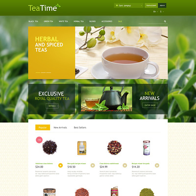 Tea Store PrestaShop Theme (PrestaShop theme for tea and coffee) Item Picture