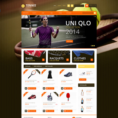 Tennis Accessories PrestaShop Theme (PrestaShop theme for sports stores) Item Picture