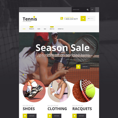 Tennis Accessories Shopify Theme (Shopify theme for sports stores) Item Picture