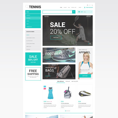 Tennis Accessories Store PrestaShop Theme (PrestaShop theme for sports stores) Item Picture