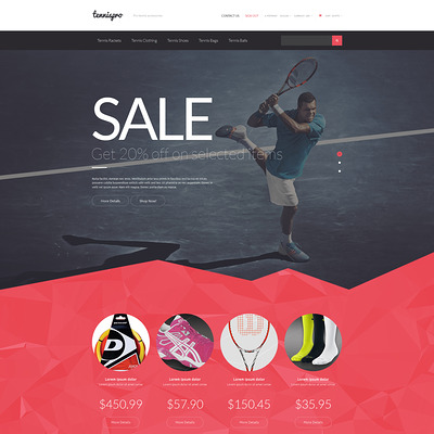 Tennis Gear PrestaShop Theme (PrestaShop theme for sports stores) Item Picture