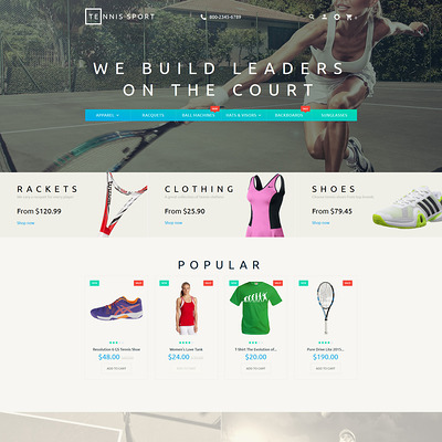 Tennis Sport PrestaShop Theme (PrestaShop theme for sports stores) Item Picture