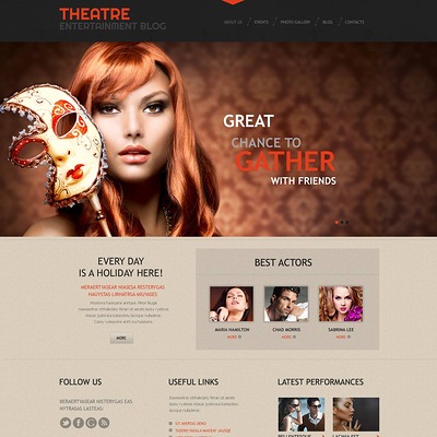 Theater Responsive WordPress Theme (WordPress theme for theaters) Item Picture