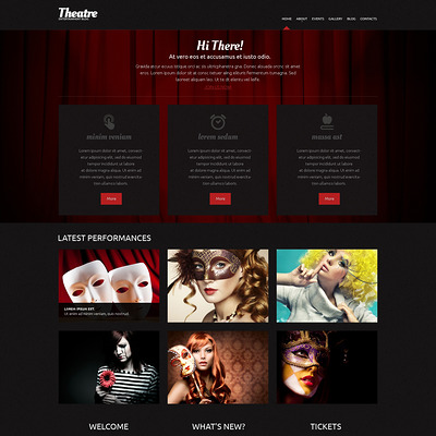 Theater Responsive WordPress Theme (WordPress theme for theaters) Item Picture