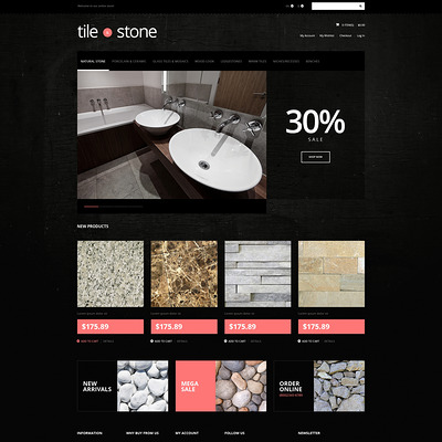 Tile Stone Store Magento Theme (Magento theme for flooring stores) Item Picture