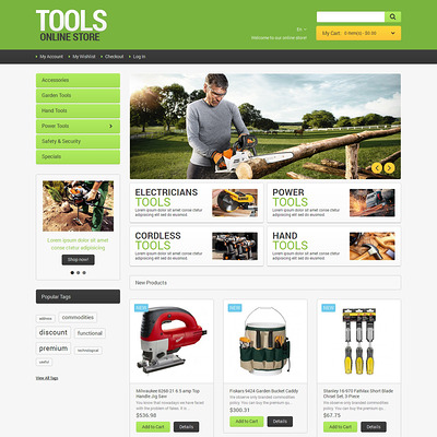 Tools Online Magento Theme (Magento theme for tool stores) Item Picture