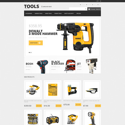 Tools & Equipment Responsive Magento Theme (Magento theme for tool stores) Item Picture