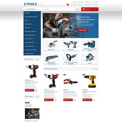 Tools & Equipment Responsive Shopify Theme (Shopify theme for tools and home improvement stores) Item Picture