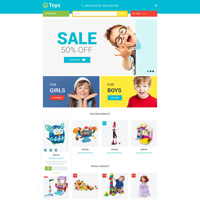 Toys Store Magento Theme (Magento theme for kids, babies, and children) Item Picture