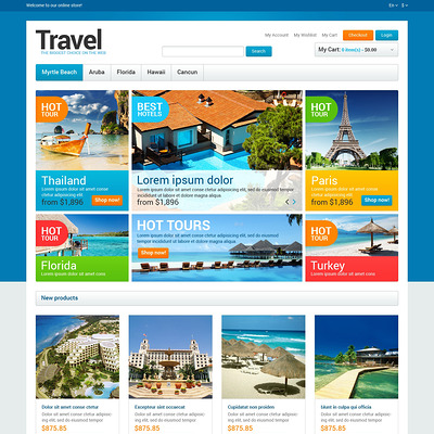 Travel Agency Store Magento Theme (Magento theme for travel sites) Item Picture
