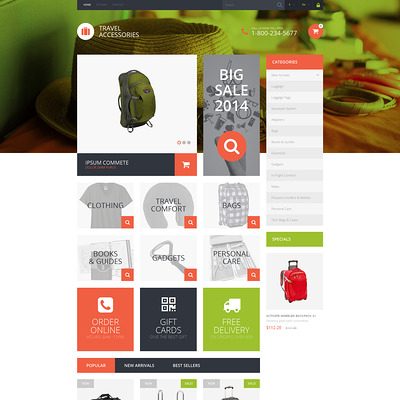 Travel Essentials PrestaShop Theme (PrestaShop themes for travel and tourism companies) Item Picture