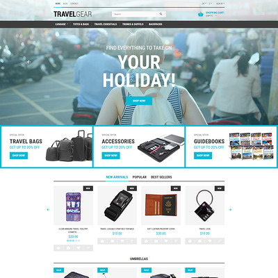 Travel Gear PrestaShop Theme (PrestaShop themes for travel and tourism companies) Item Picture