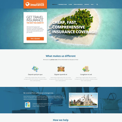 Travel Insurance Provider WordPress Theme (WordPress theme for insurance companies) Item Picture