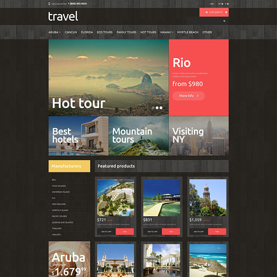 Traveling PrestaShop Theme (PrestaShop themes for travel and tourism companies) Item Picture