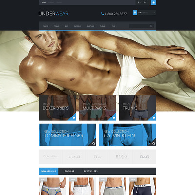 Underwear for Men PrestaShop Theme (PrestaShop theme for mens underwear) Item Picture