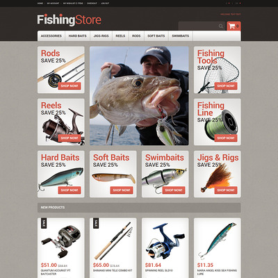 Useful Fishing Accessories Magento Theme (Magento theme for fishing equipment) Item Picture