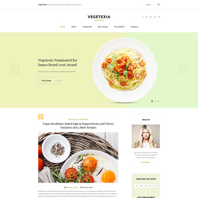 Vegetarian Restaurant Blog WordPress Theme (WordPress theme for restaurants) Item Picture