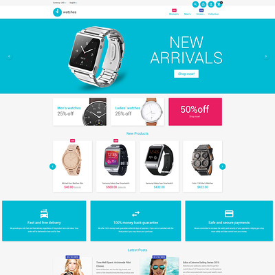Watches Magento Theme (Magento theme for selling jewelry and watches) Item Picture