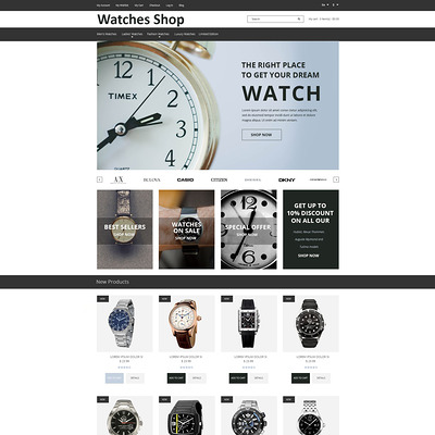 Watches Shop Magento Theme (Magento theme for selling jewelry and watches) Item Picture