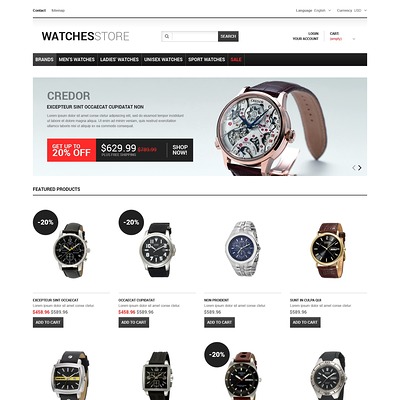 Watches Shop PrestaShop Theme (PrestaShop theme for watch stores) Item Picture