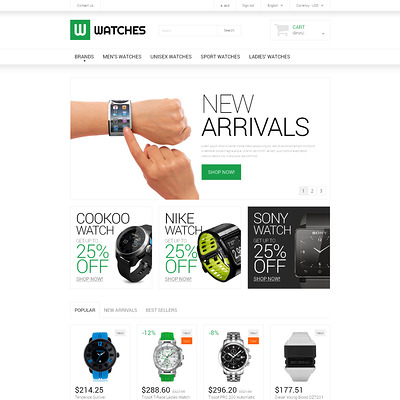 Watches Shop PrestaShop Theme (PrestaShop theme for watch stores) Item Picture