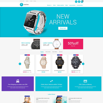 Watches Store PrestaShop Theme (PrestaShop theme for watch stores) Item Picture
