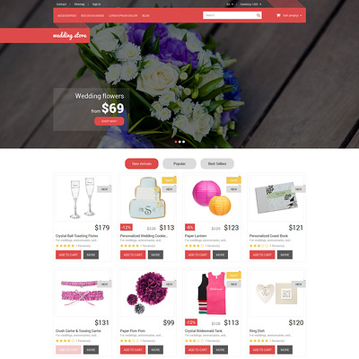Wedding Day Essentials PrestaShop Theme (PrestaShop theme for wedding stores) Item Picture