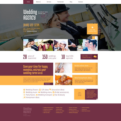 Wedding Planner Responsive WordPress Theme (WordPress theme for wedding professionals) Item Picture