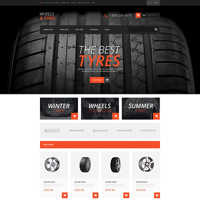 Wheels & Tires Responsive OpenCart Template (OpenCart theme for automotive, car, and vehicle stores) Item Picture