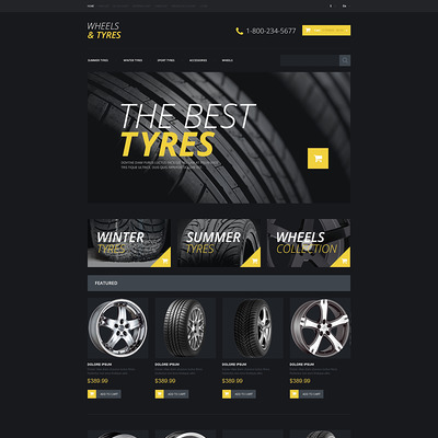 Wheels & Tires Responsive OpenCart Template (OpenCart theme for automotive, car, and vehicle stores) Item Picture