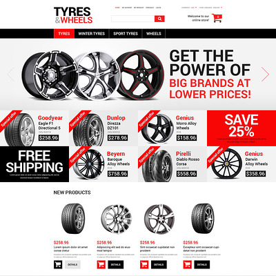 Wheels and Tyres Magento Theme (Magento theme for car, automotive, and vehicle stores) Item Picture