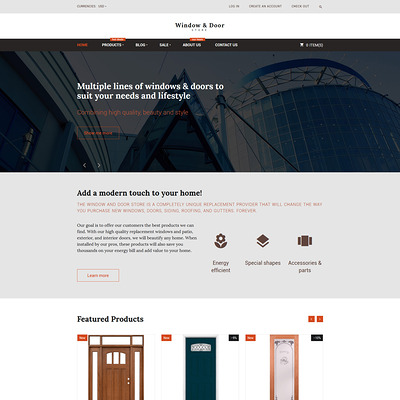 Windows and Doors Store Shopify Theme (Shopify theme for tools and home improvement stores) Item Picture