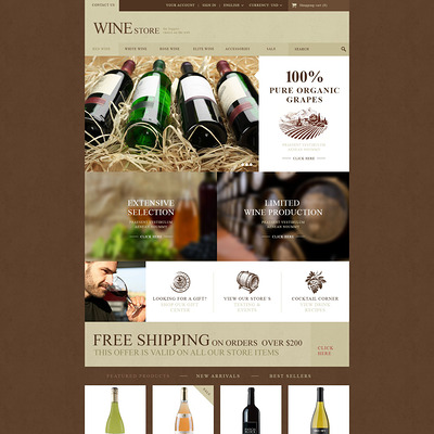 Wine Store PrestaShop Theme (PrestaShop theme for liquor, alcohol, beer, and wine stores) Item Picture